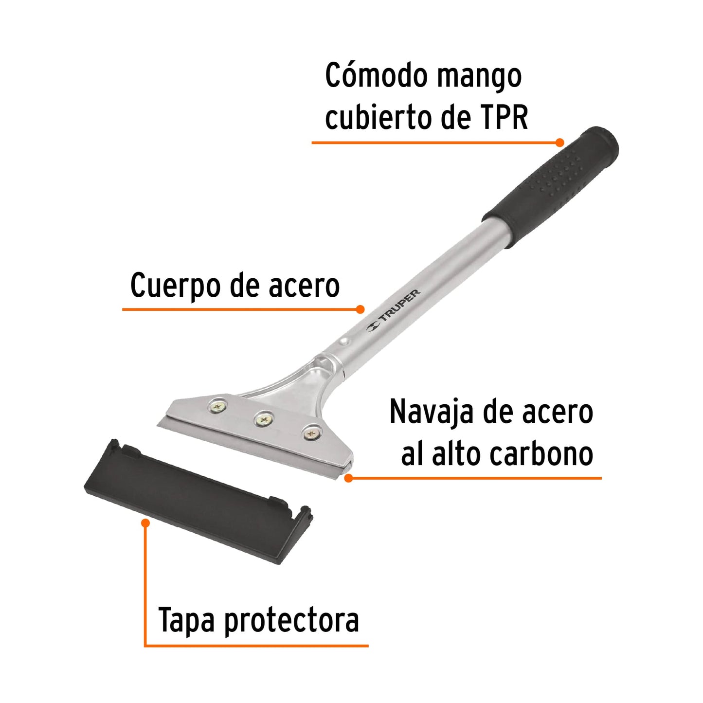 Raspador con mango navaja 4 pulg uso rudo 15962 truper Pieza
