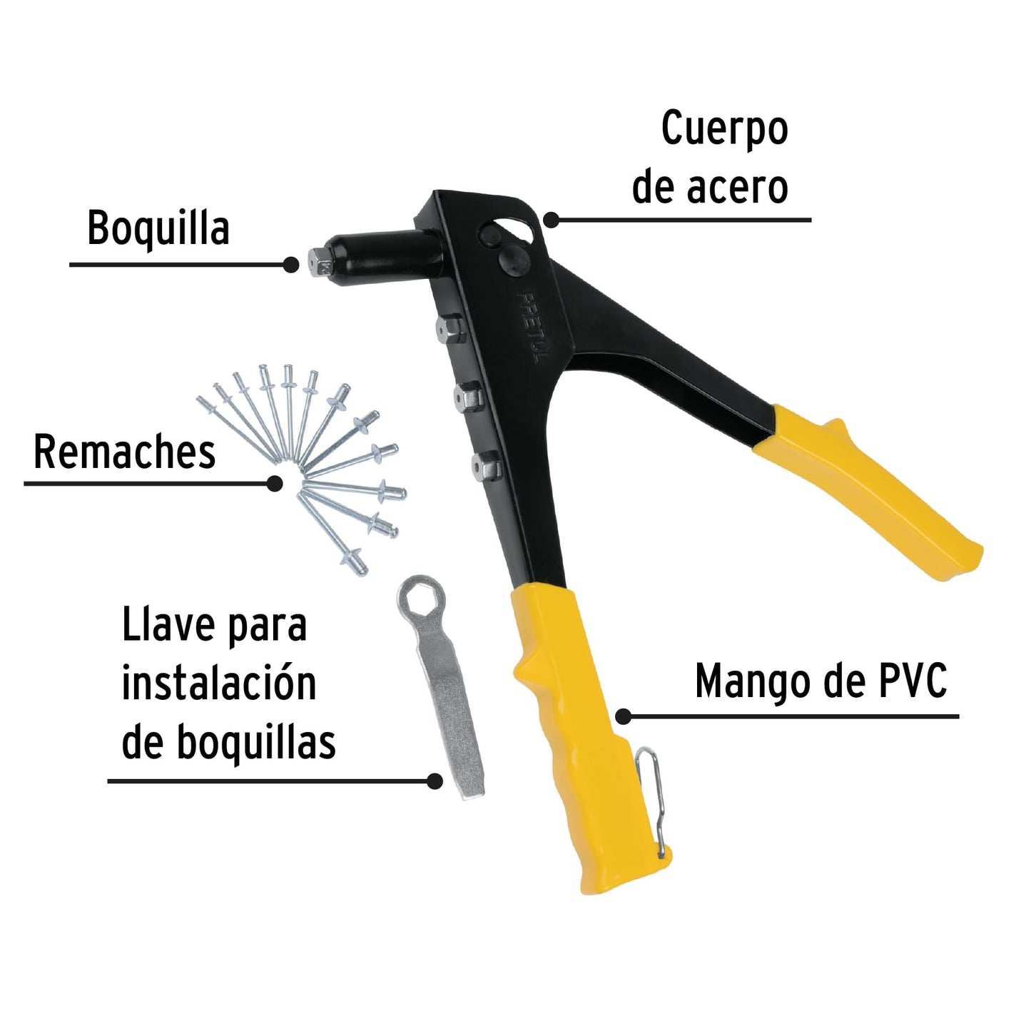 Remachadora de 10 re10px con rema 22851 pretul Pieza