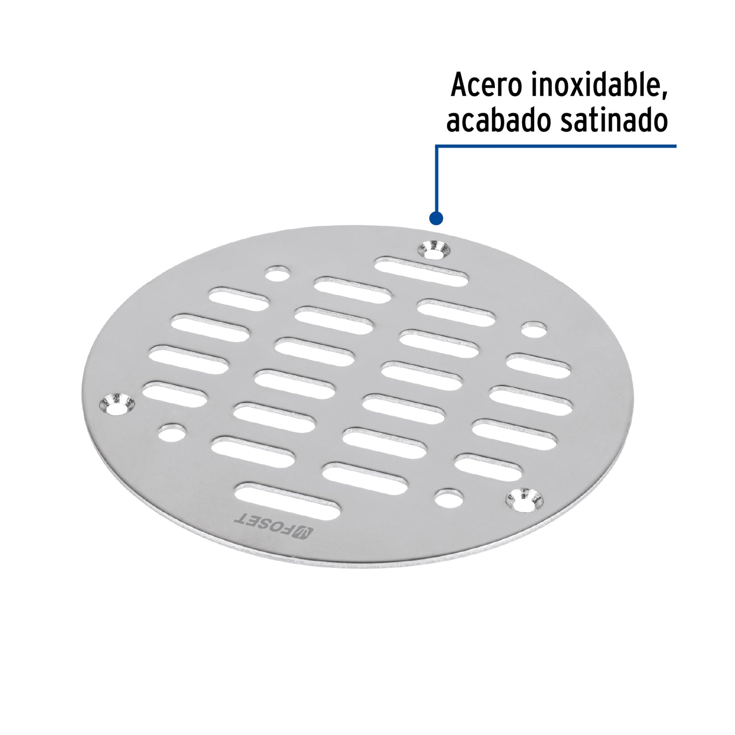 Rejilla acero inoxidable 5 3 tornillos 46047 Foset Pieza