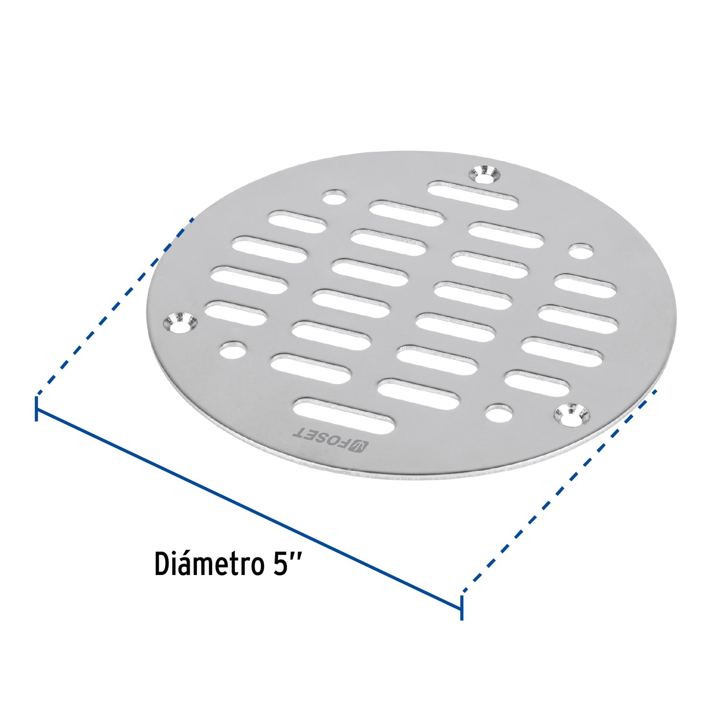 Rejilla acero inoxidable 5 3 tornillos 46047 Foset Pieza