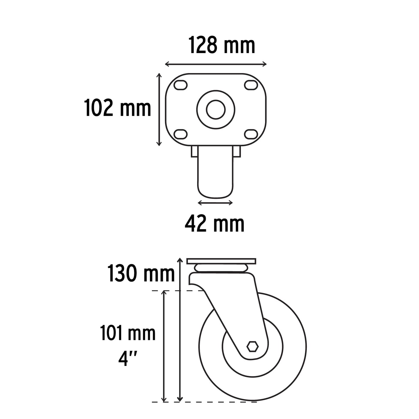 Rodaja hule 4 42 mm con balero 48613 Fiero Pieza