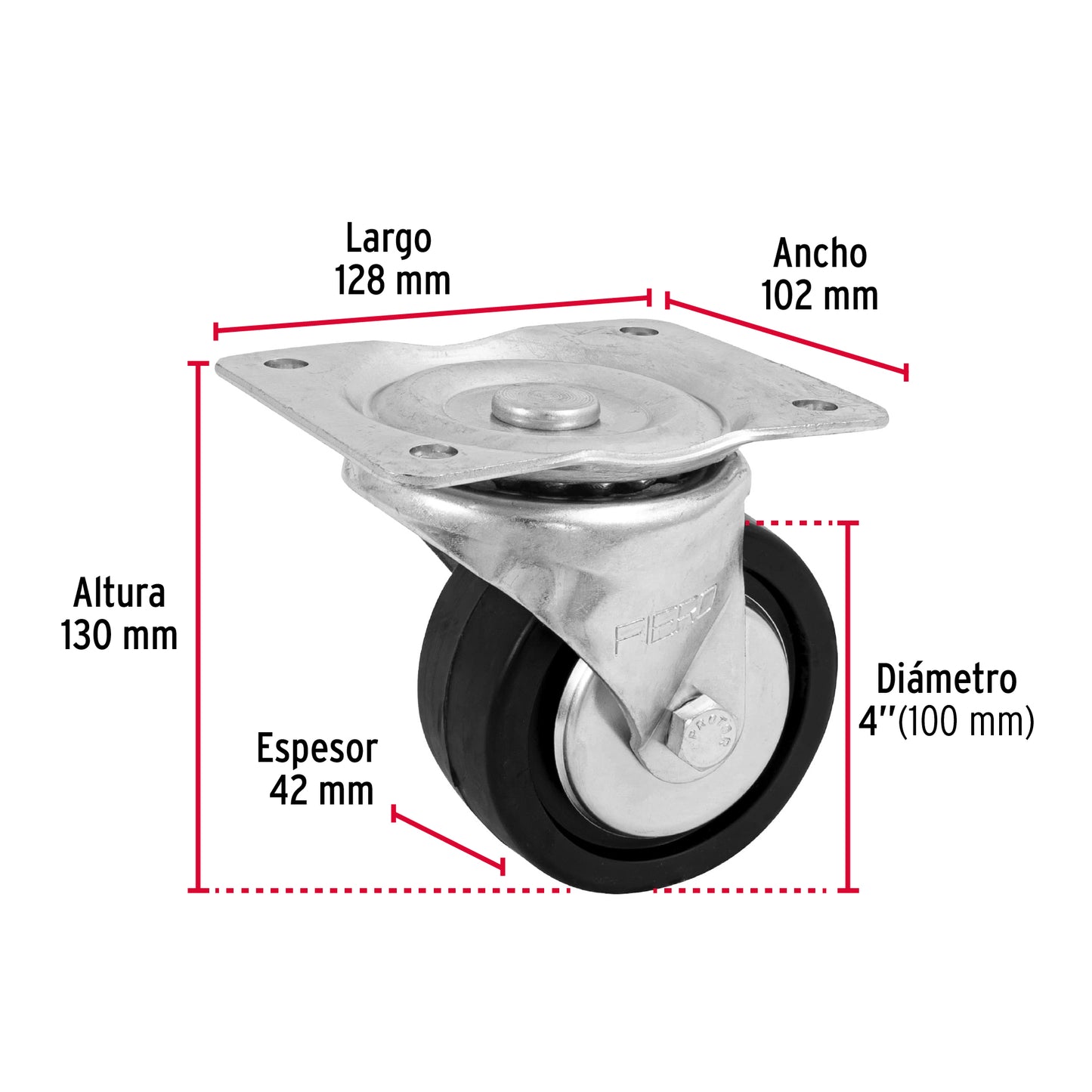 Rodaja hule 4 42 mm con balero 48613 Fiero Pieza