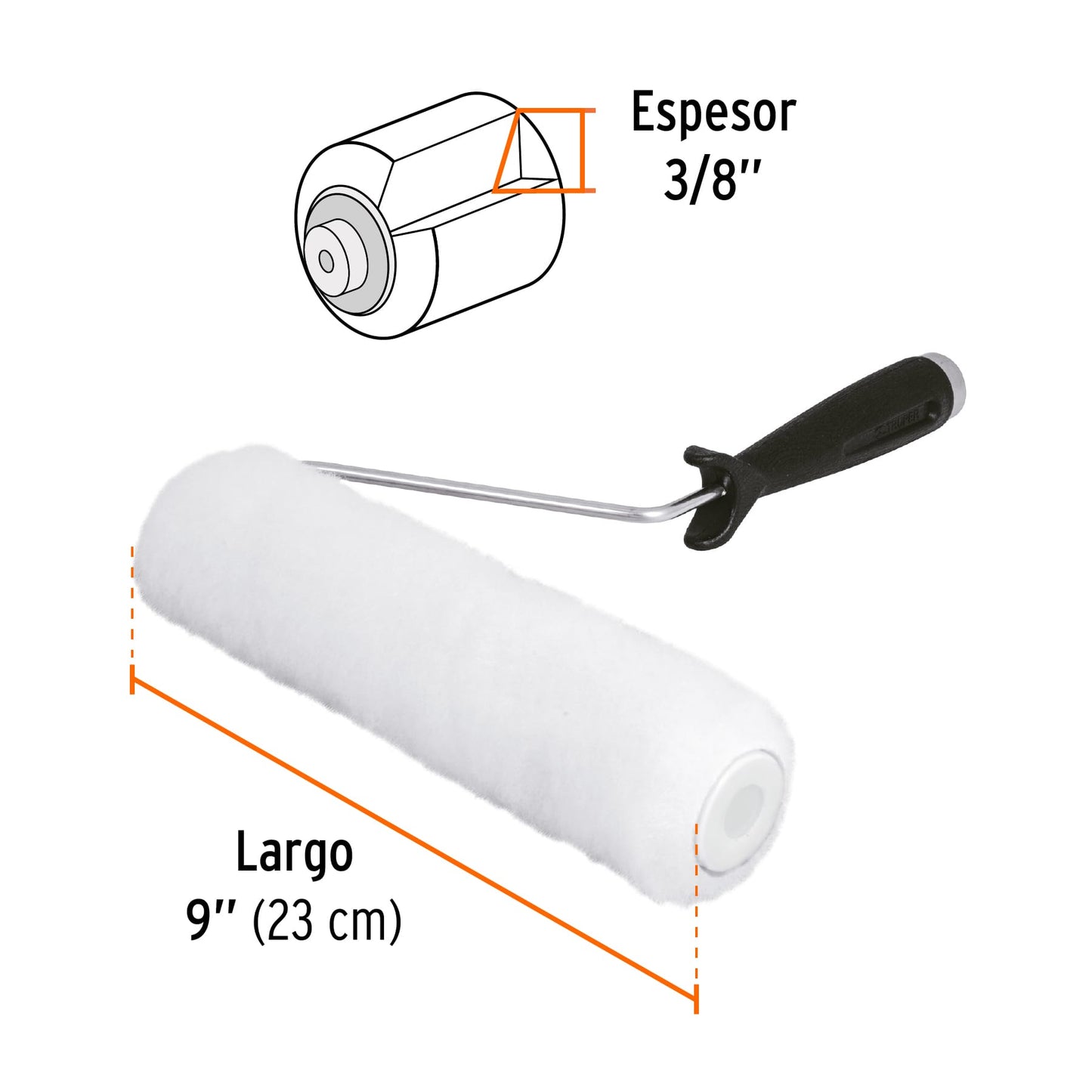 Rodillo para pintar felpa 9 x 3/8p extra lisa13875 Pieza