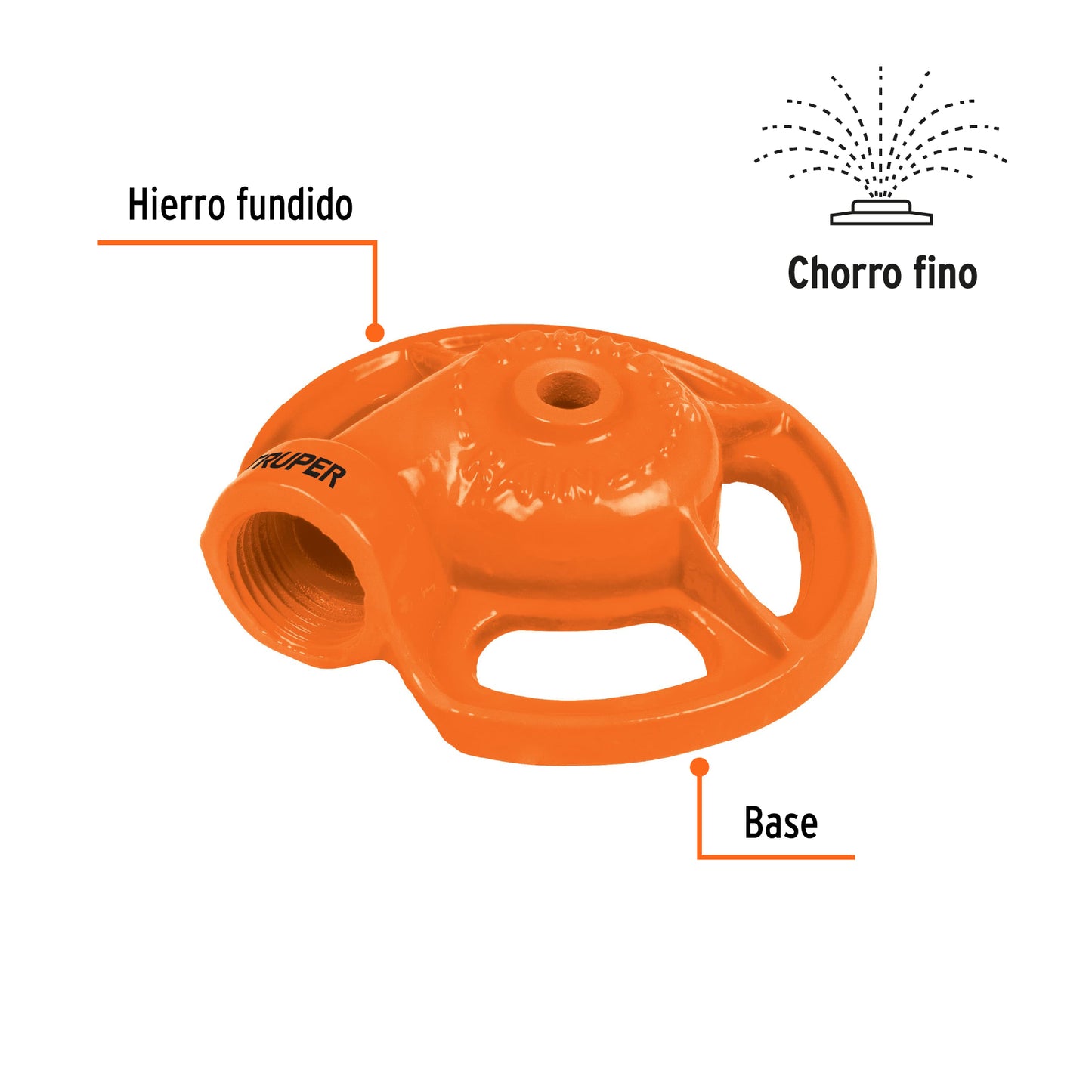 Aspersor metalico tipo sapo de chorro fino Pieza