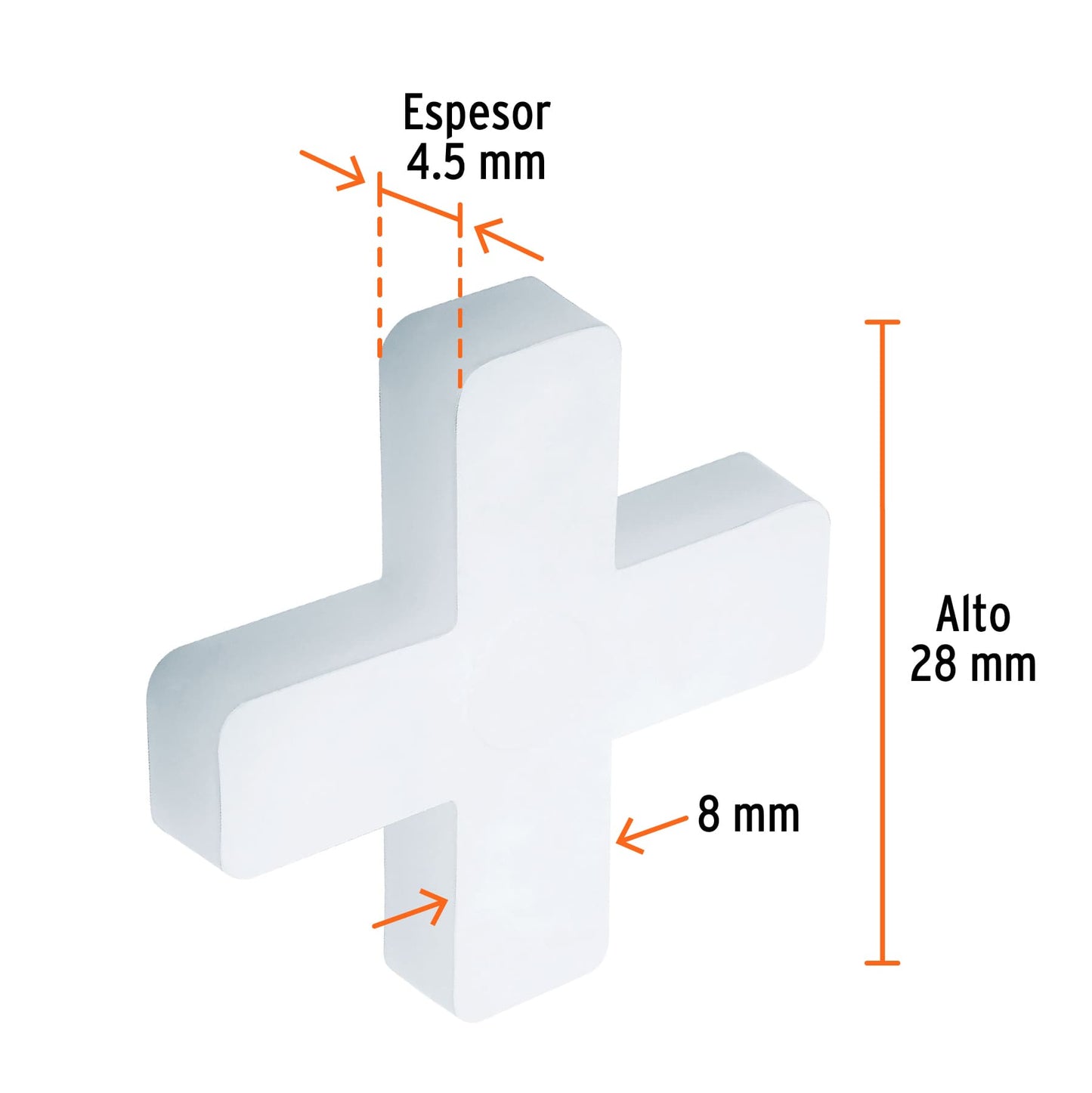 Separadores de losetas 8 mm bolsa con 75 pzas 11940 Truper Paquete