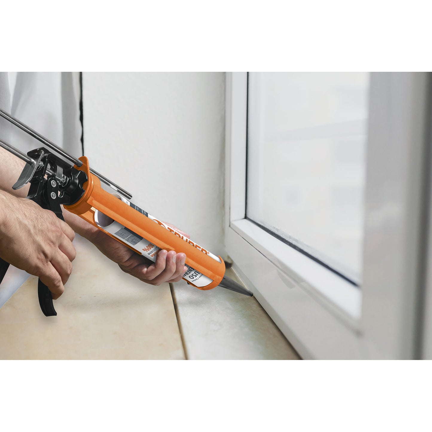 Sellador transparente 100% de silicón 280 ml 17559 Truper Pieza