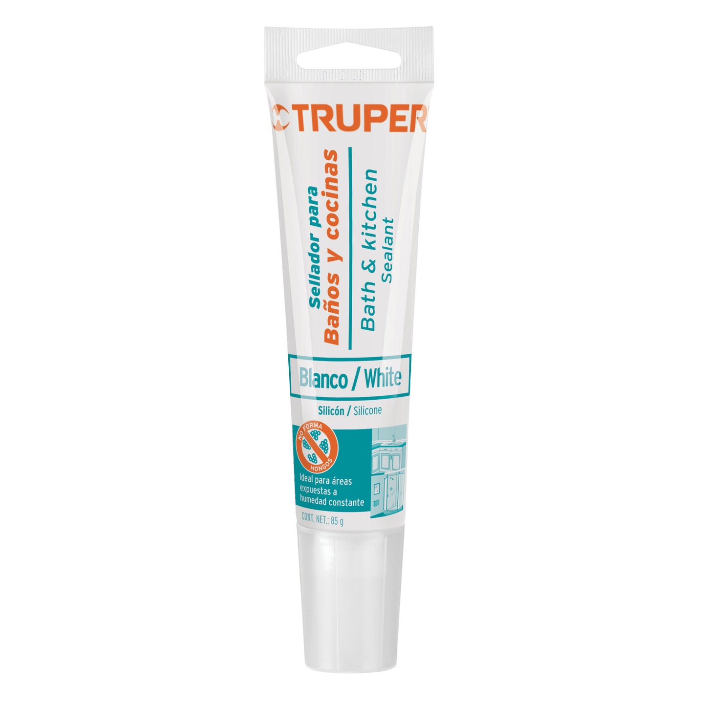 Silicon blanco blister 85 gr antihongos 18568 truper Pieza
