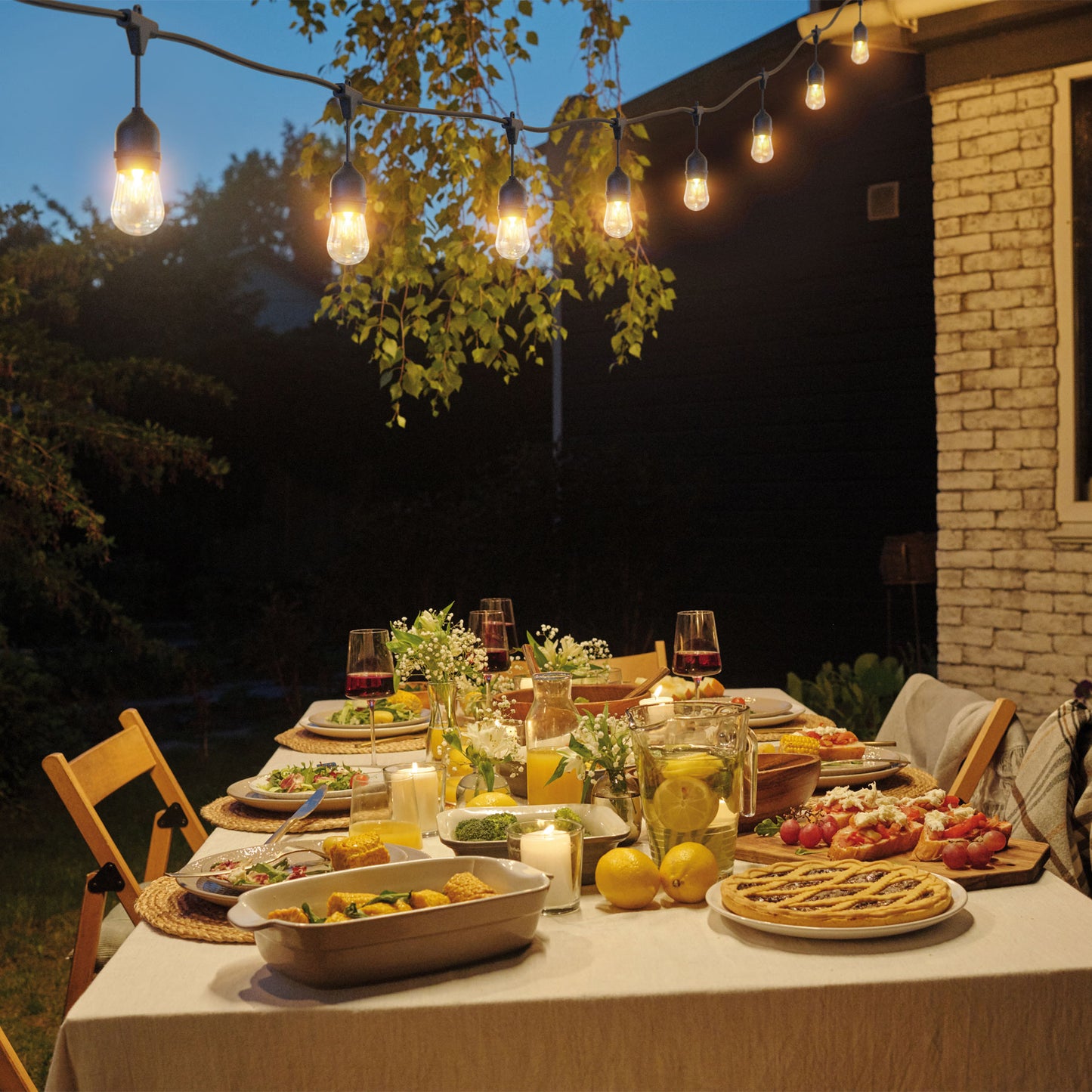 Serie de luces incandescentes para exterior 14.6 mts 49993 volteck Pieza