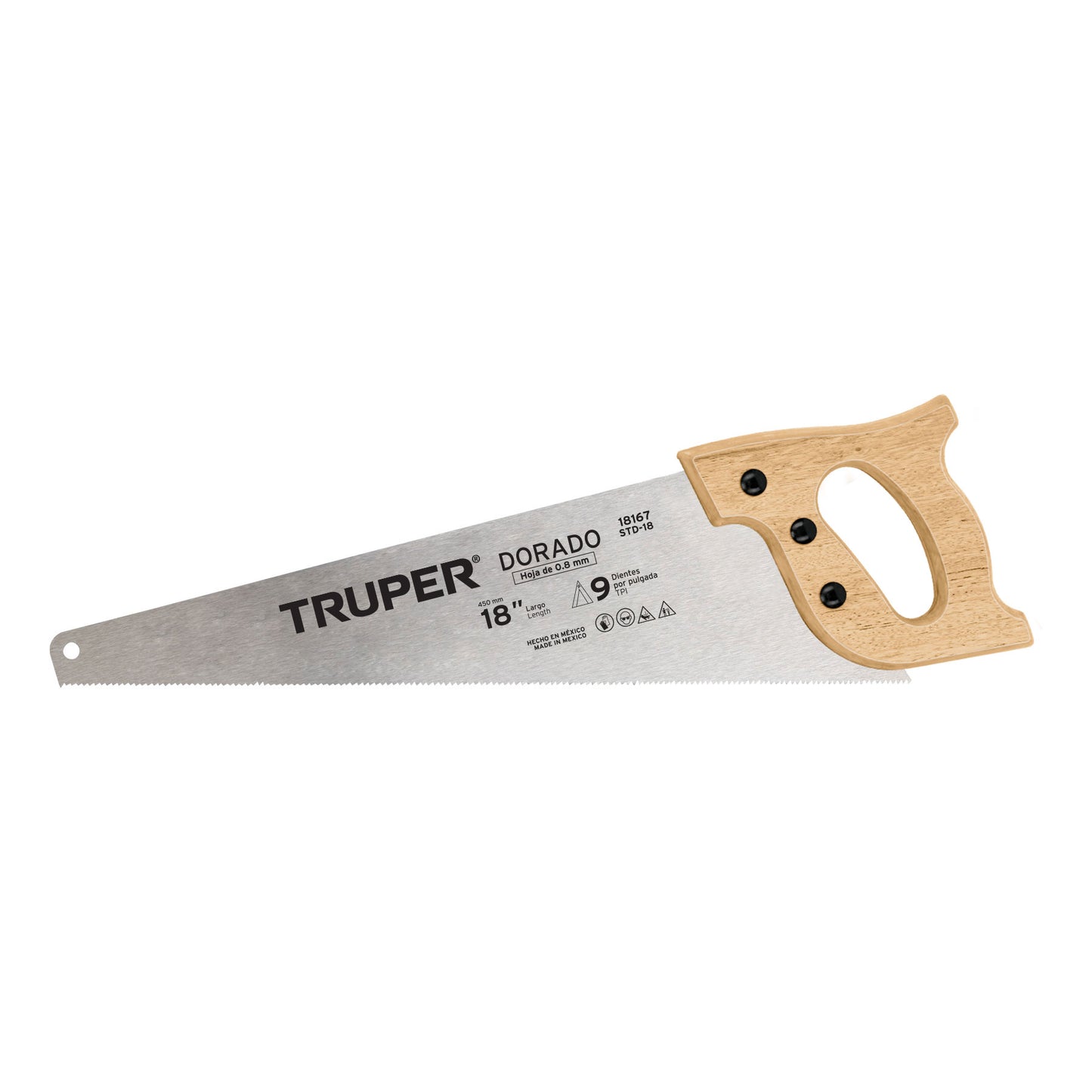 Serrucho carpintero dorado 18 pulg 18167 truper