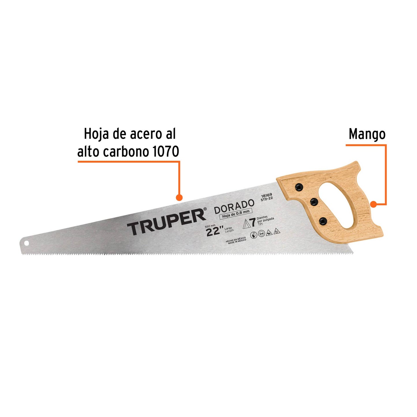 Serrucho 22 Dorado 7 DPP 18169 Truper