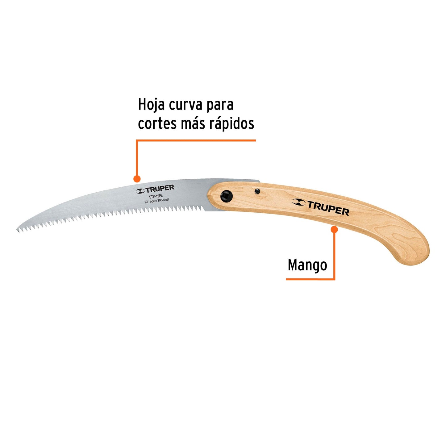 Serrucho de poda 12p plegable mango de madera 7 dpp 18178 Truper Pieza
