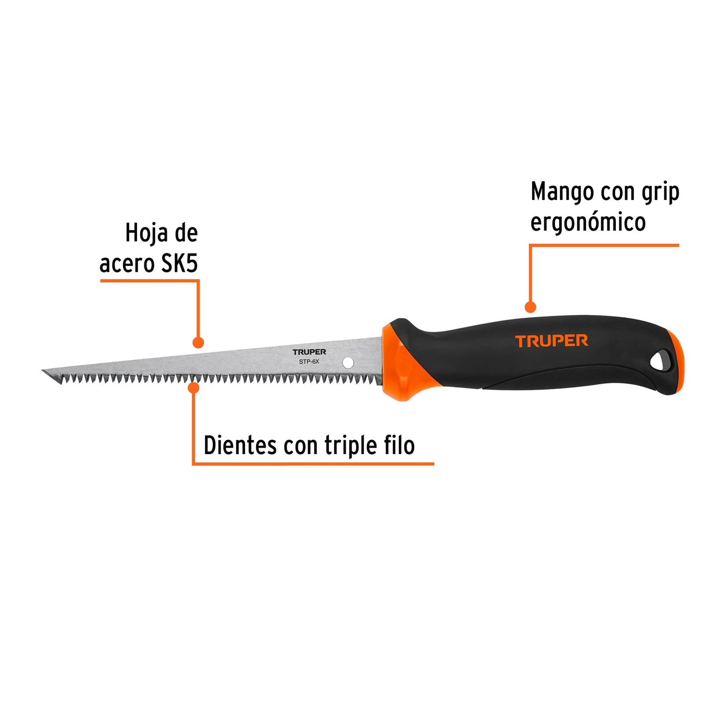 Serrucho para plafon y muros de yeso 6p 18174 truper