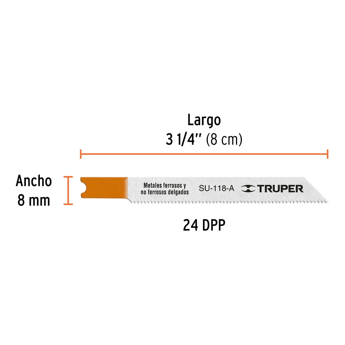 Segueta caladoracortes rectos metalzanco u24dpp5 pzas 18138 Truper Pieza