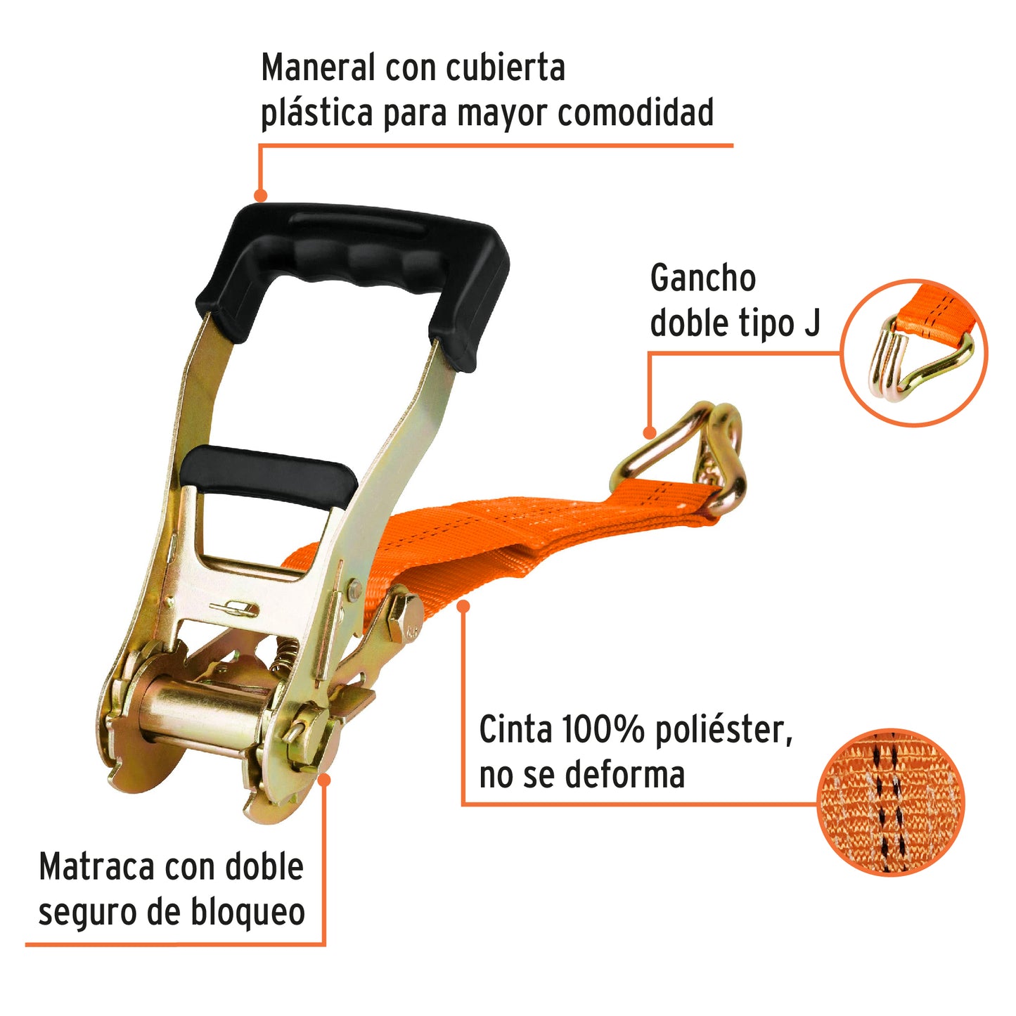 Sujetadores matraca carga maxima 5000 kg Pieza