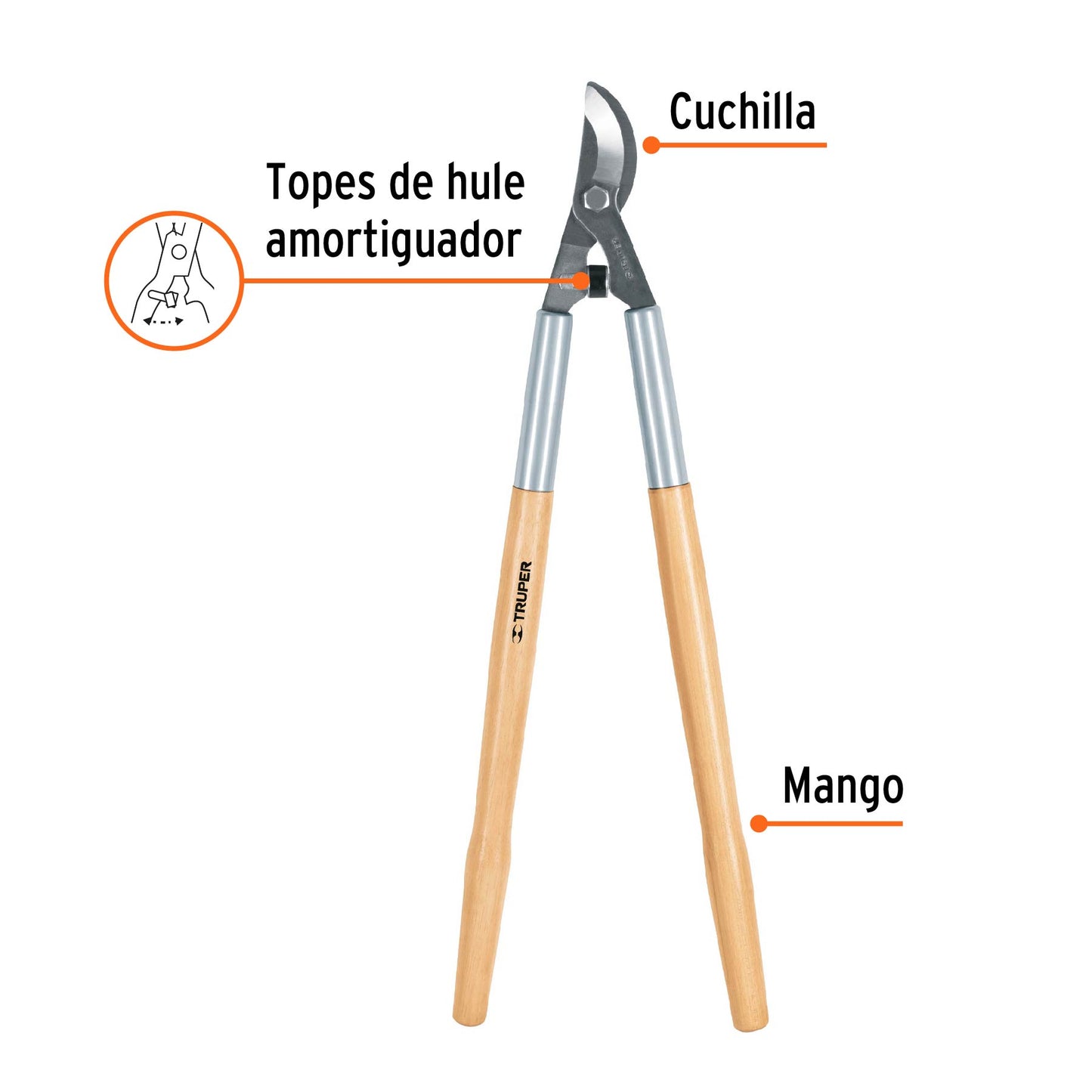 Tijeras para ramas 21p mango de madera Pieza