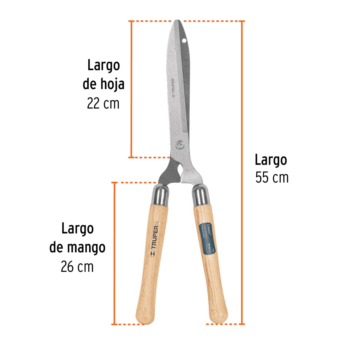 Tijera para podar a dos manos 19p mango madera 18377 truper
