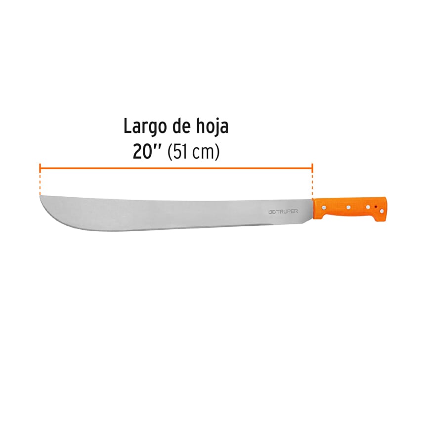 Machete estandar 20p cacha naranja truper15886 Pieza