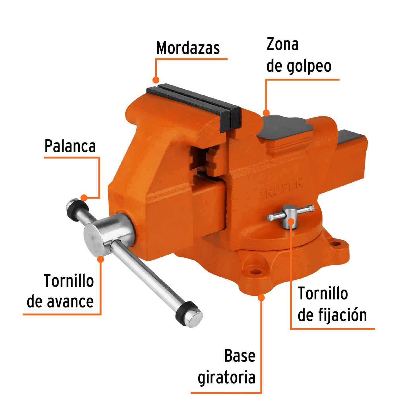 Tornillo de banco uso industrial 5p 18593 truper Pieza
