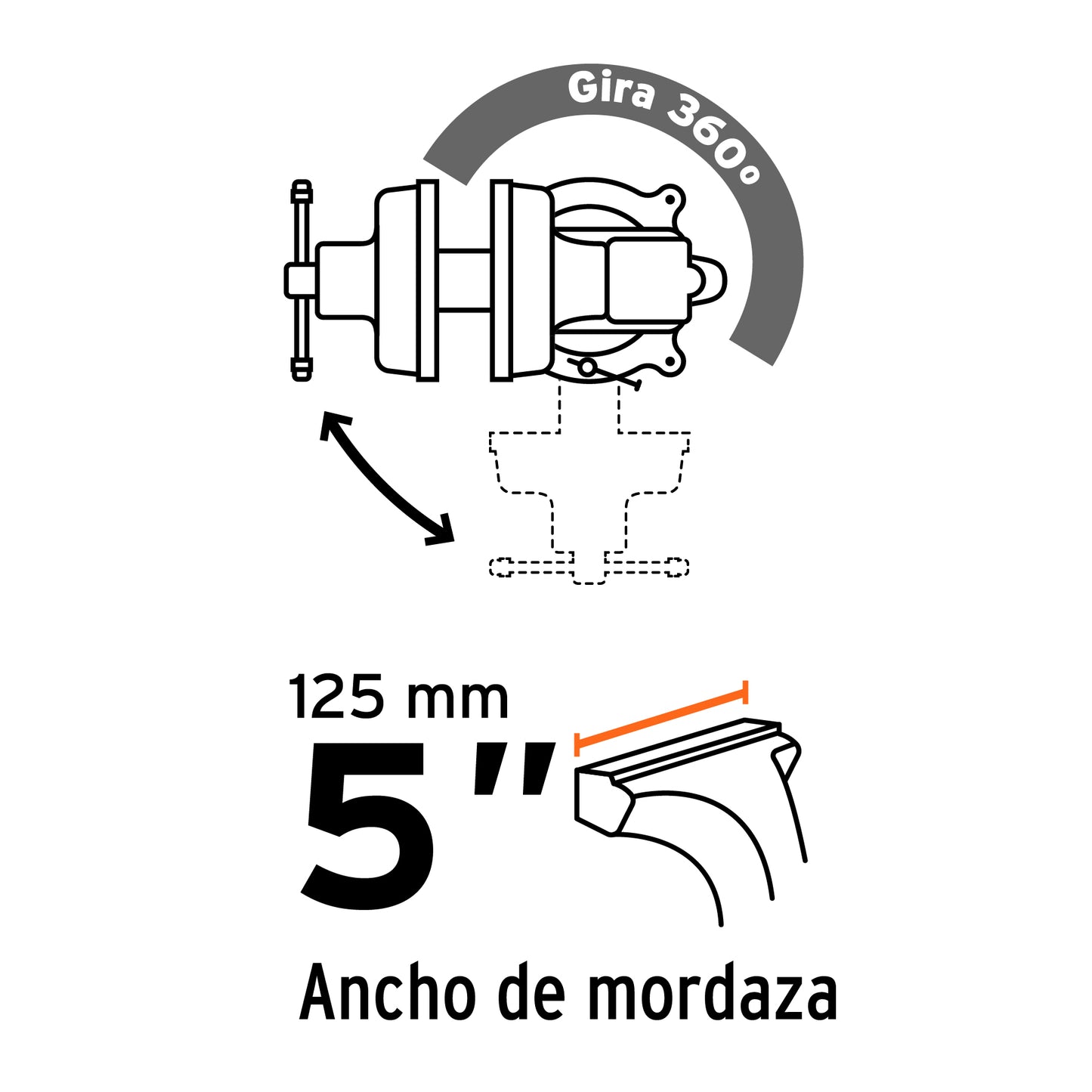 Tornillo de banco uso industrial 5p 18593 truper Pieza