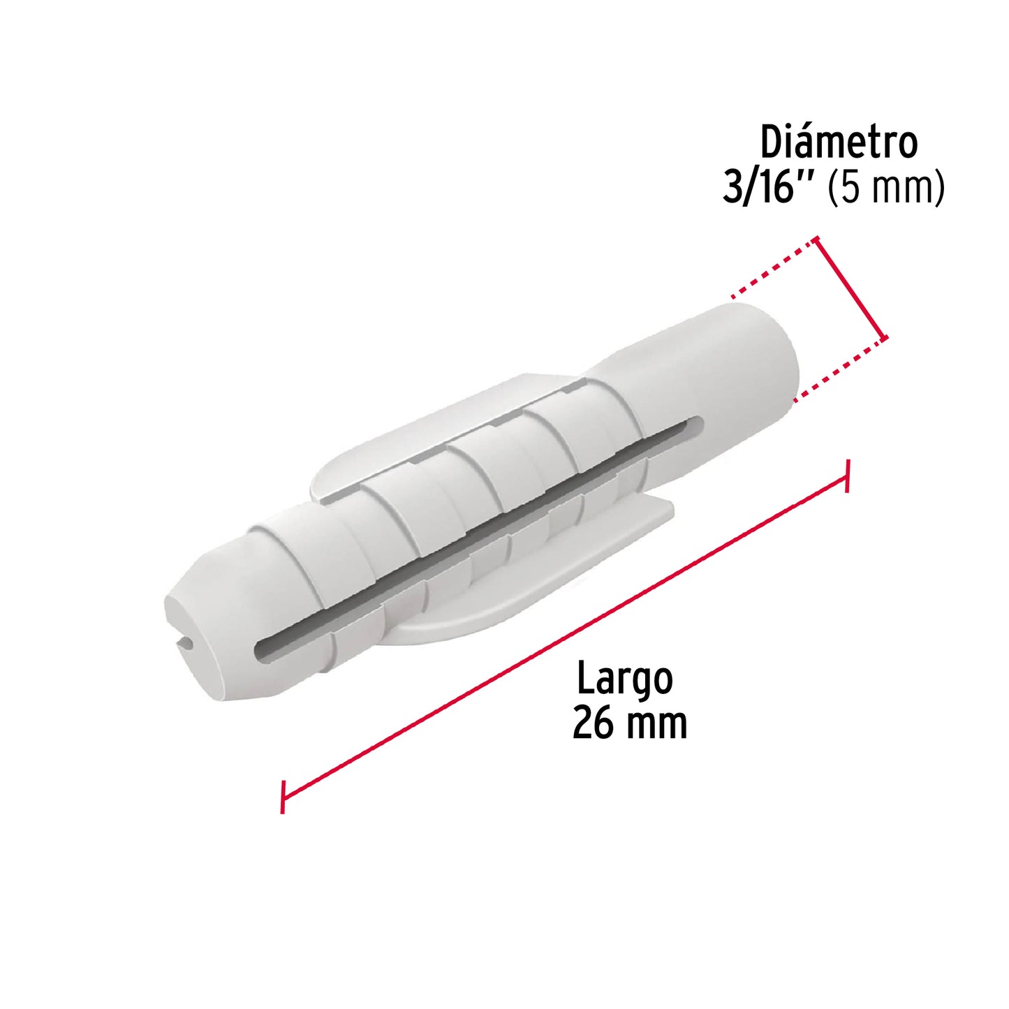 Taquete plastico de 3/16p 40163 Fiero Paquete