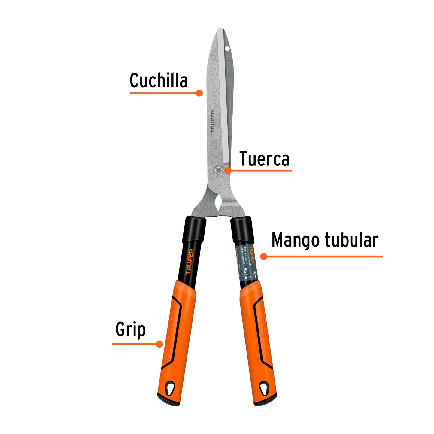 Tijera para poda a dos manos 19p mango tubular 18398 truper