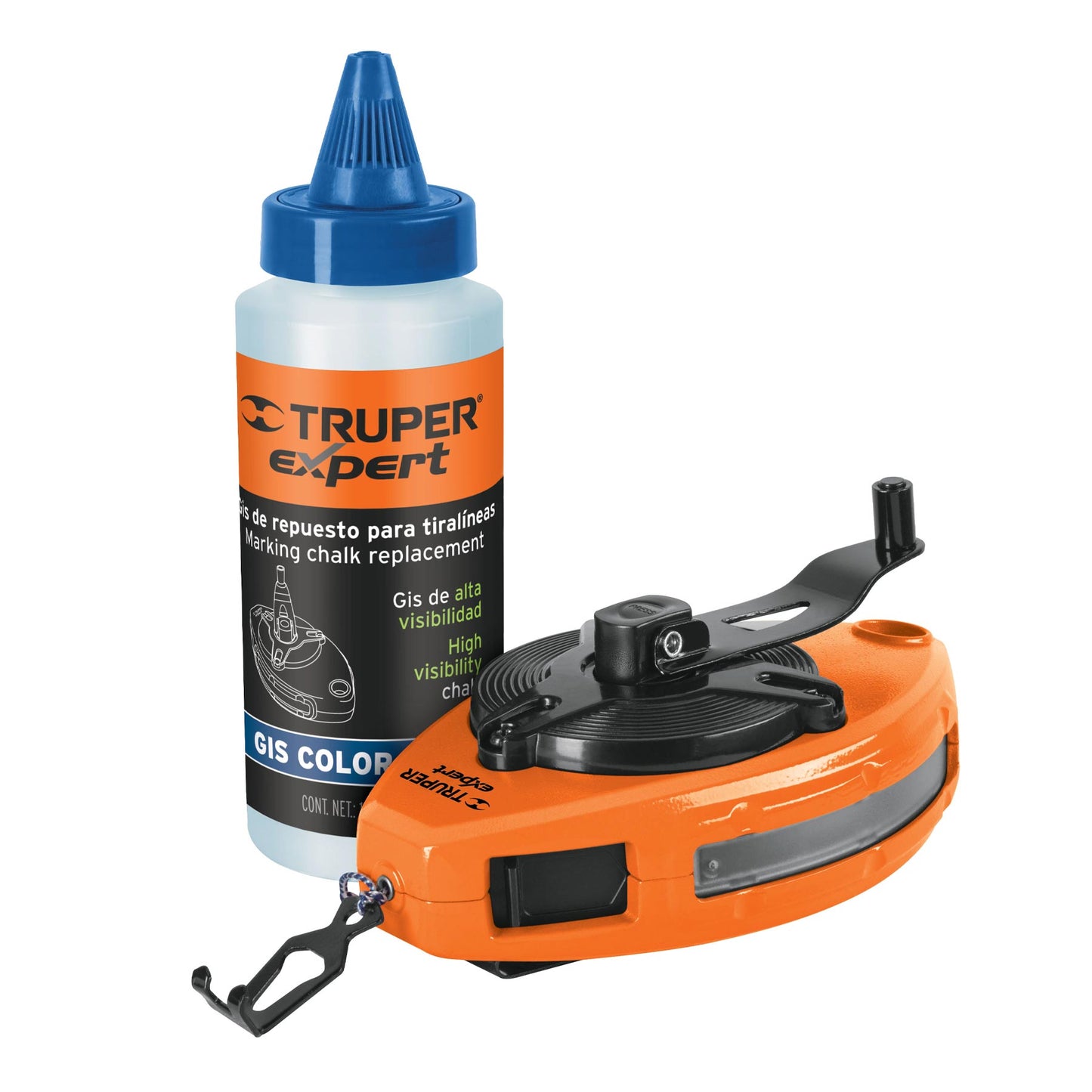 Tiralineas metalico uso rudo 30 mts con gis marcador 18579 truper Pieza