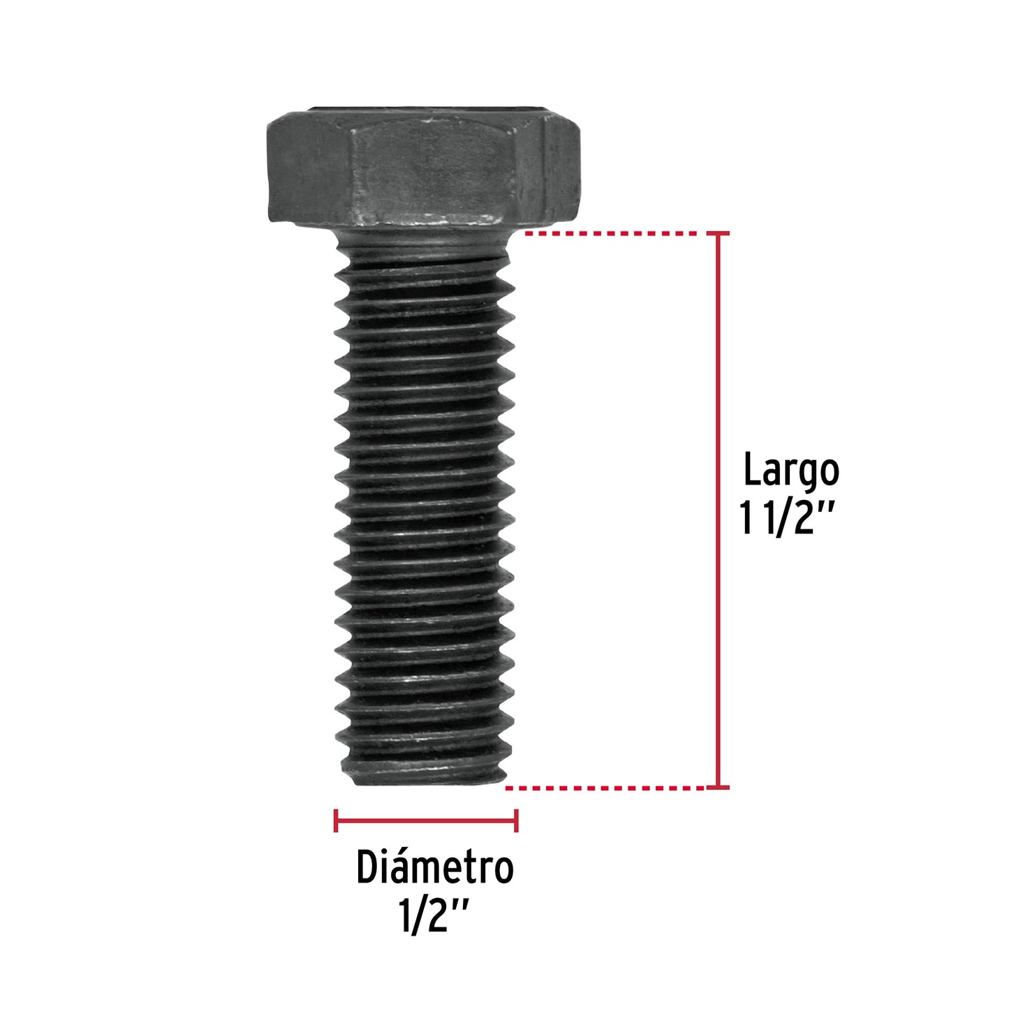 Tornillo Grado 5 1/2 x 1 1/2 44800 Fiero Pieza