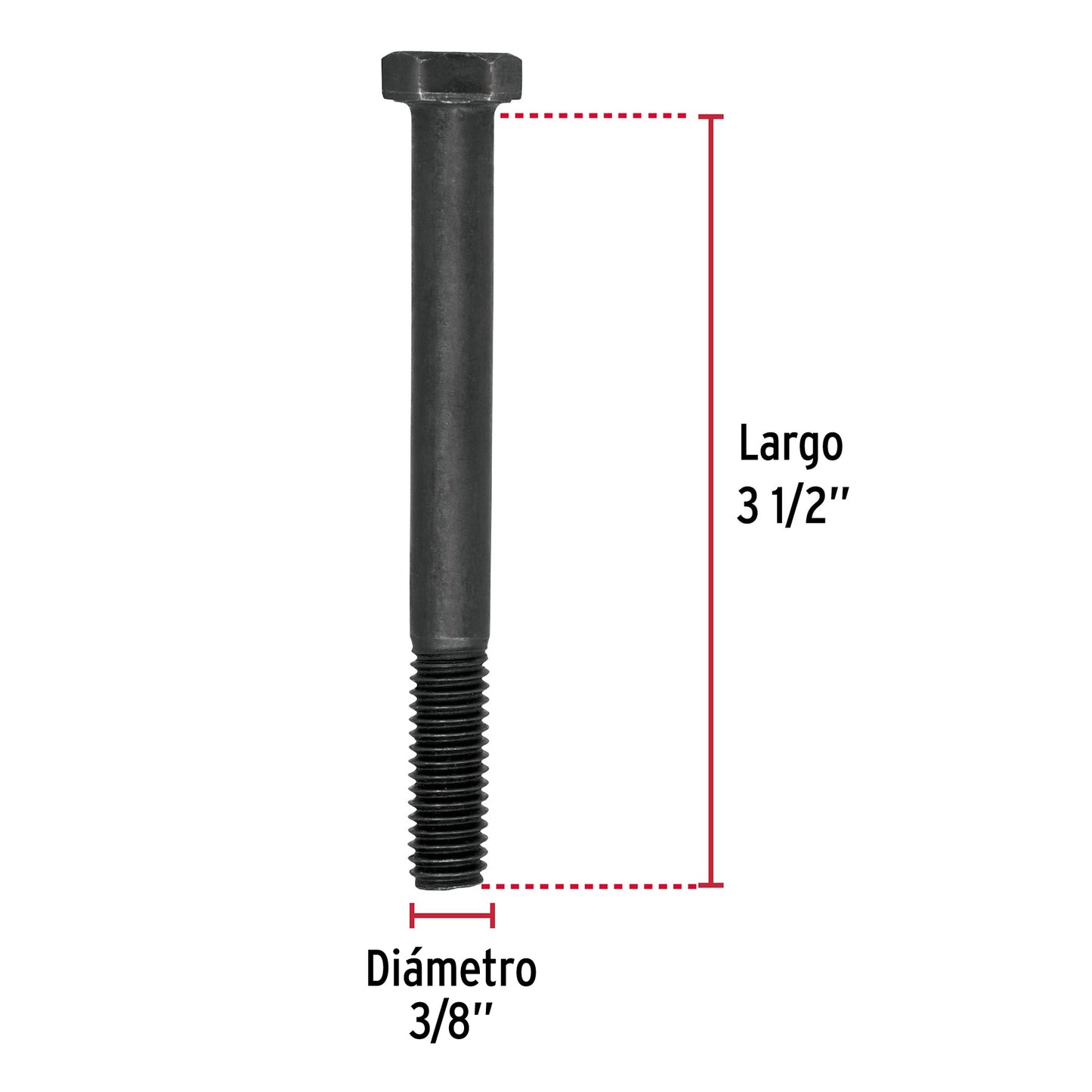 Tornillo Grado 5 3/8 x 3 1/2 44788 Fiero Pieza