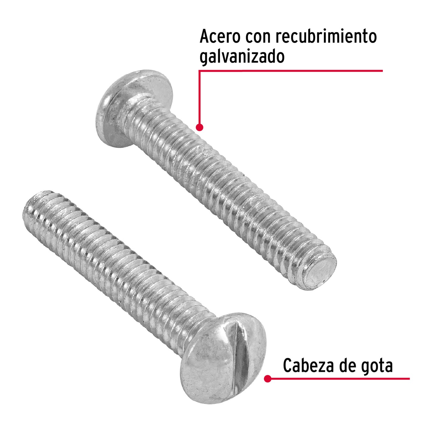 Tornillo tipo estufa 1/4 x 1 1/2 44628 Fiero Pieza