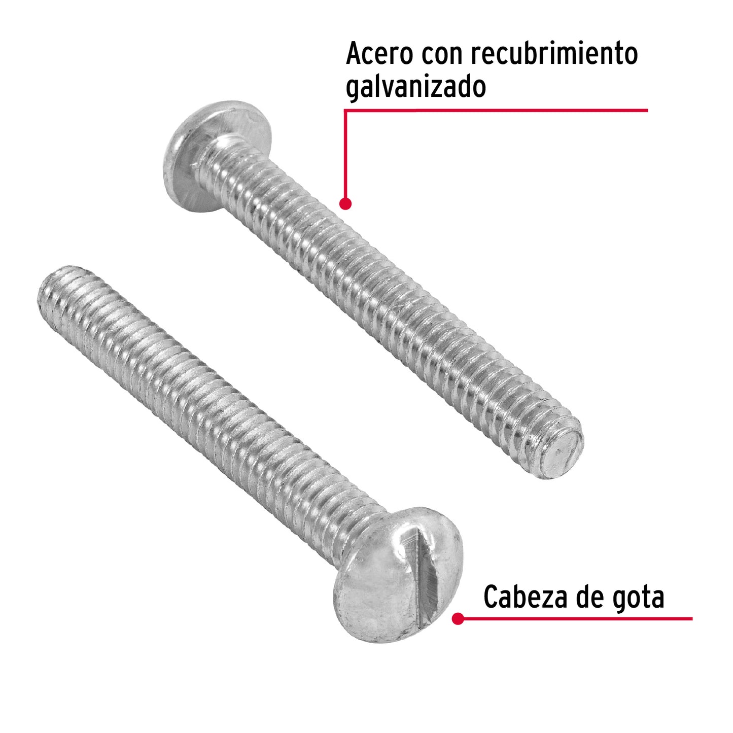 Tornillo tipo estufa 1/4 x 2 44629 Fiero Pieza