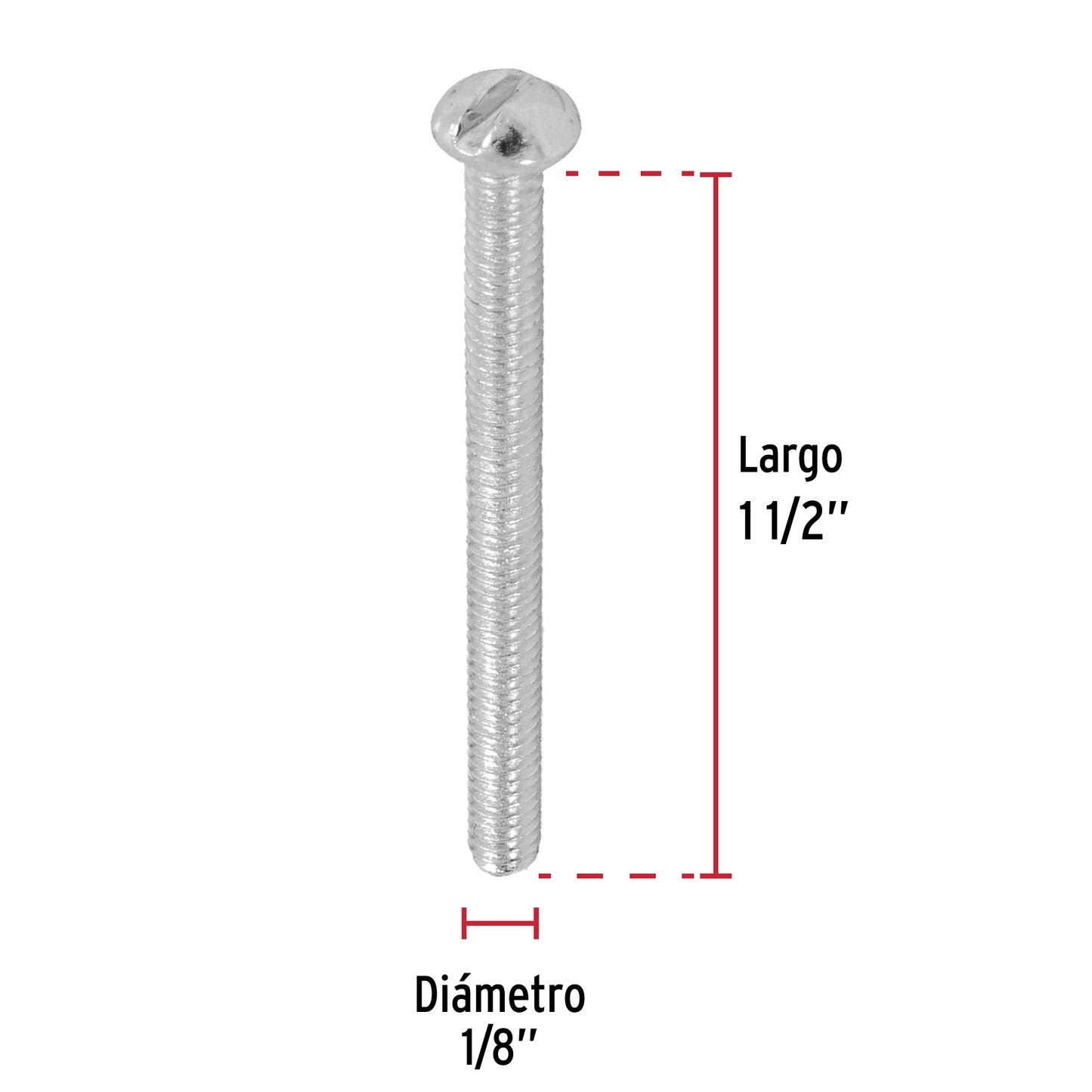 Tornillo tipo estufa 1/8 x 1 1/2 44604 Fiero Pieza