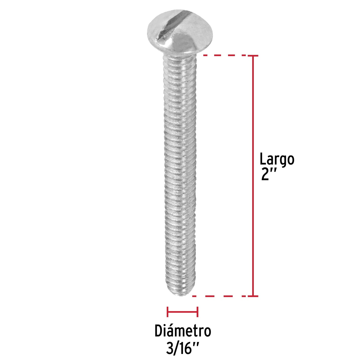 Tornillo tipo estufa 3/16 x 2 44620 Fiero Pieza