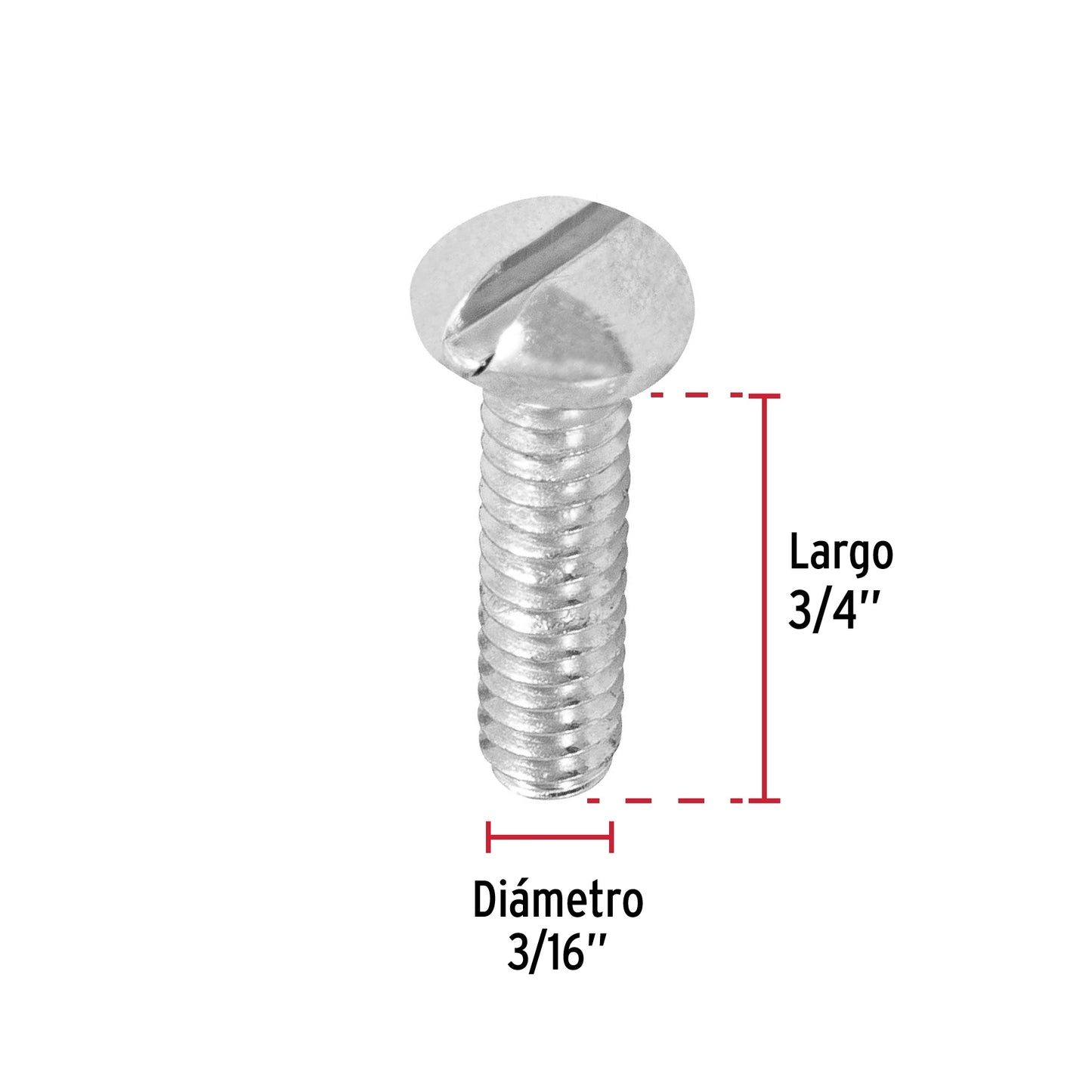 Tornillo tipo estufa 3/16 x 3/4 44616 Fiero Pieza