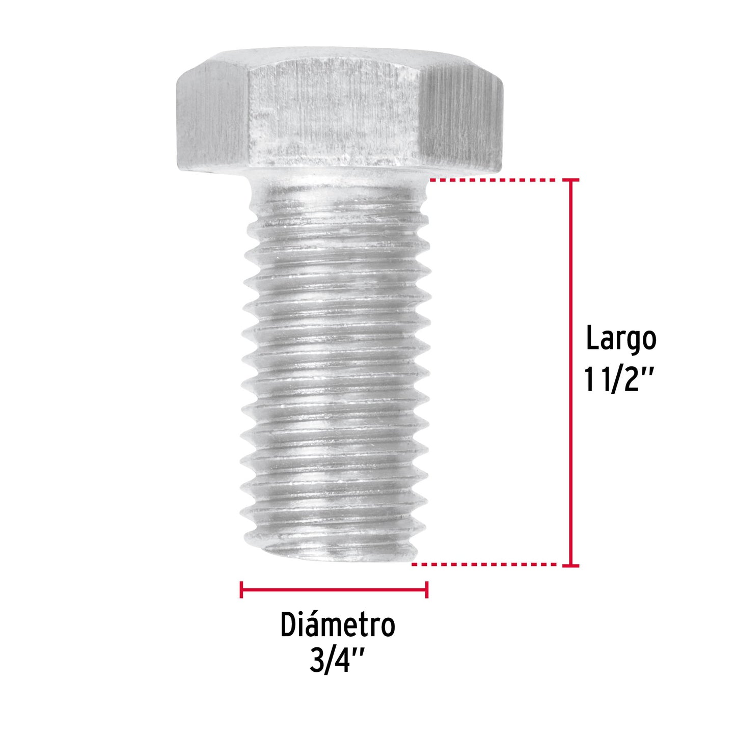 Tornillo tipo maquina 3/4 x 1 1/2 44694 Fiero Pieza