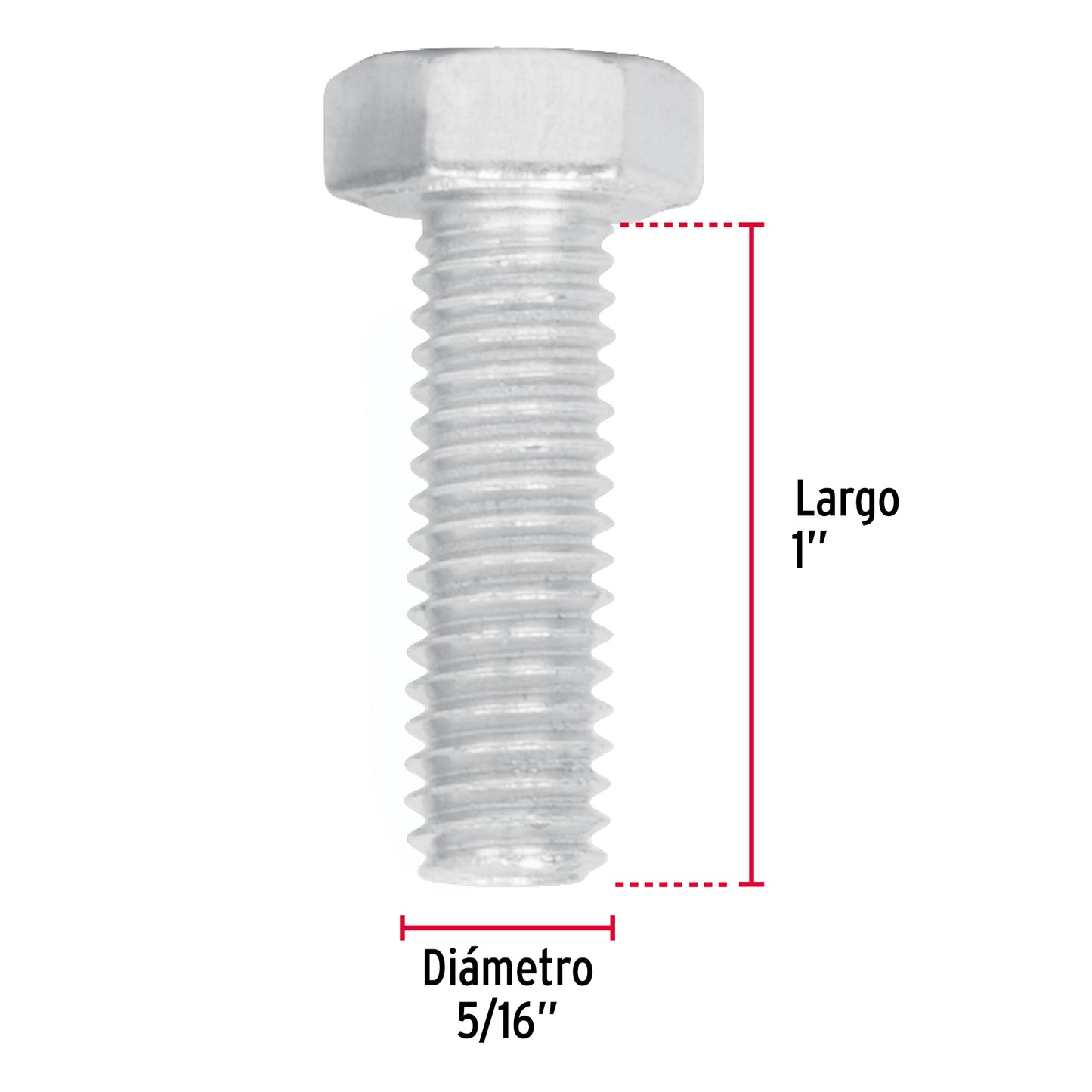 Tornillo galvanizado hexagonal 5/16 x 1 44566 fiero Pieza