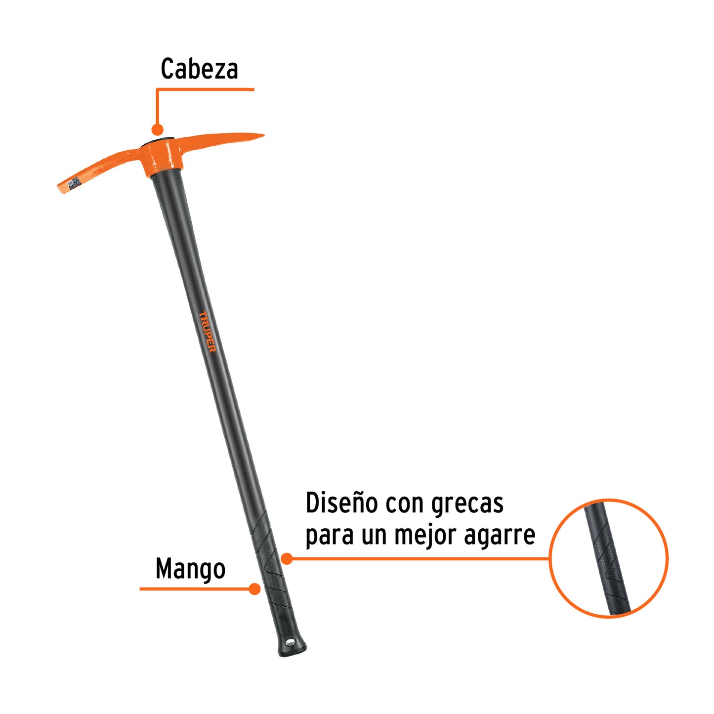 Talachopico 2.5 lbs mango de madera 36p truper18631 Pieza