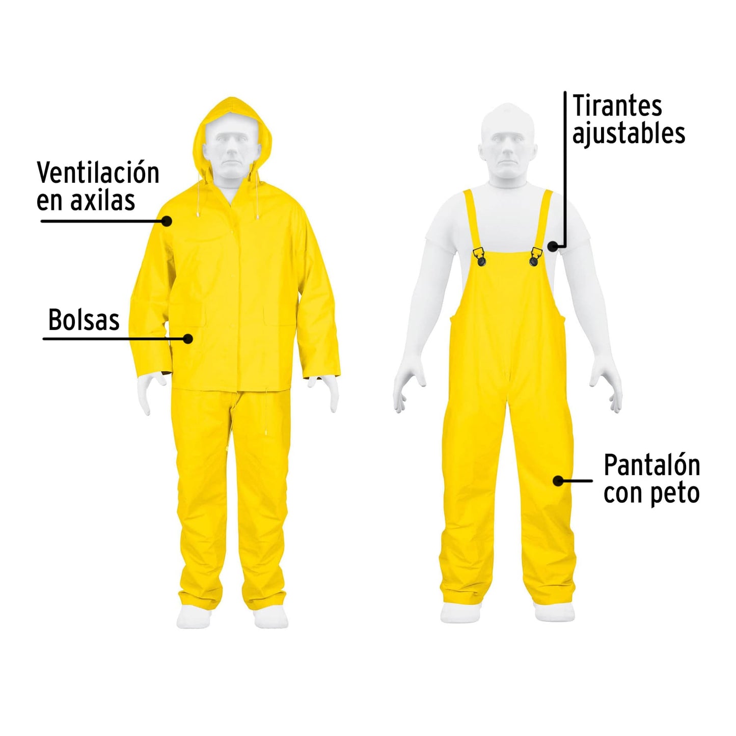 Conjunto impermeable talla extra grande pvc 14420 truper Pieza