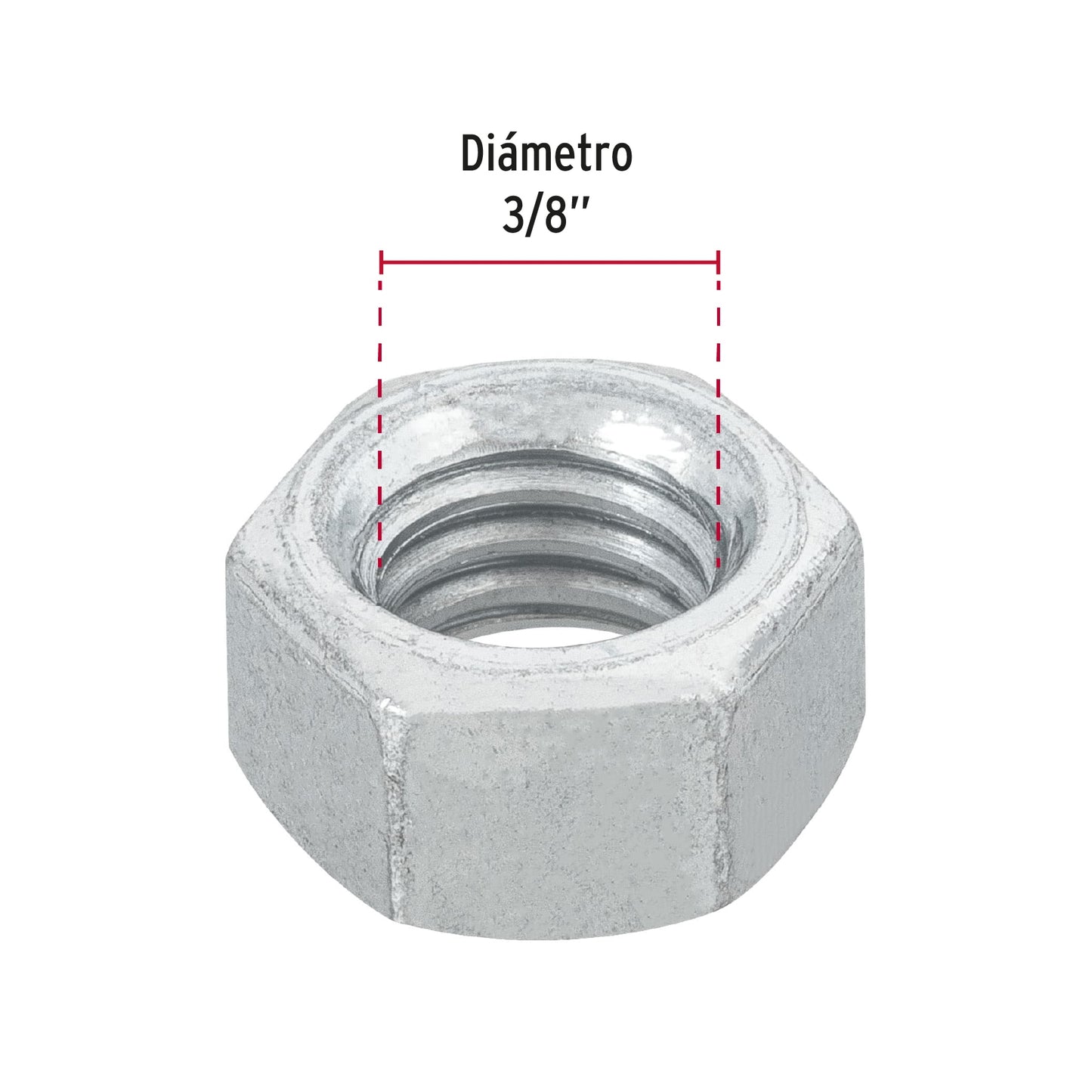 Tuerca hexagonal galvanizada 3/8 44550 fiero Pieza