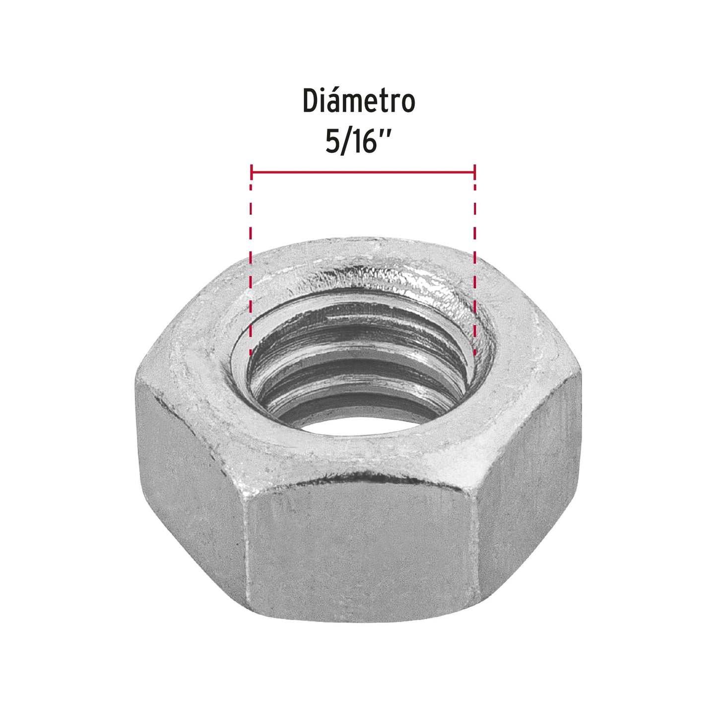 Tuerca de acero galvanizado hex de 5/16 44549 fiero Pieza