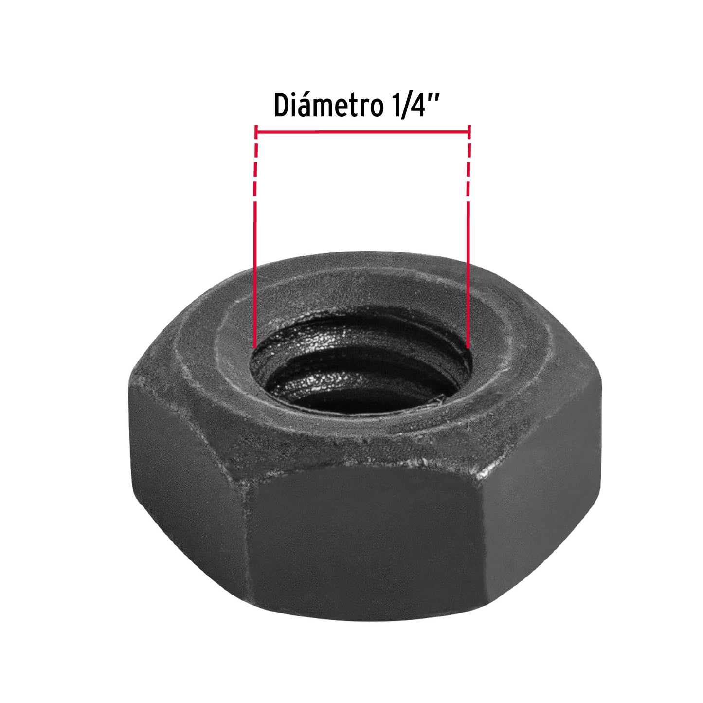 Tuerca hexagonal grado 5 de 1/4 pavonada 44695 Fiero Pieza