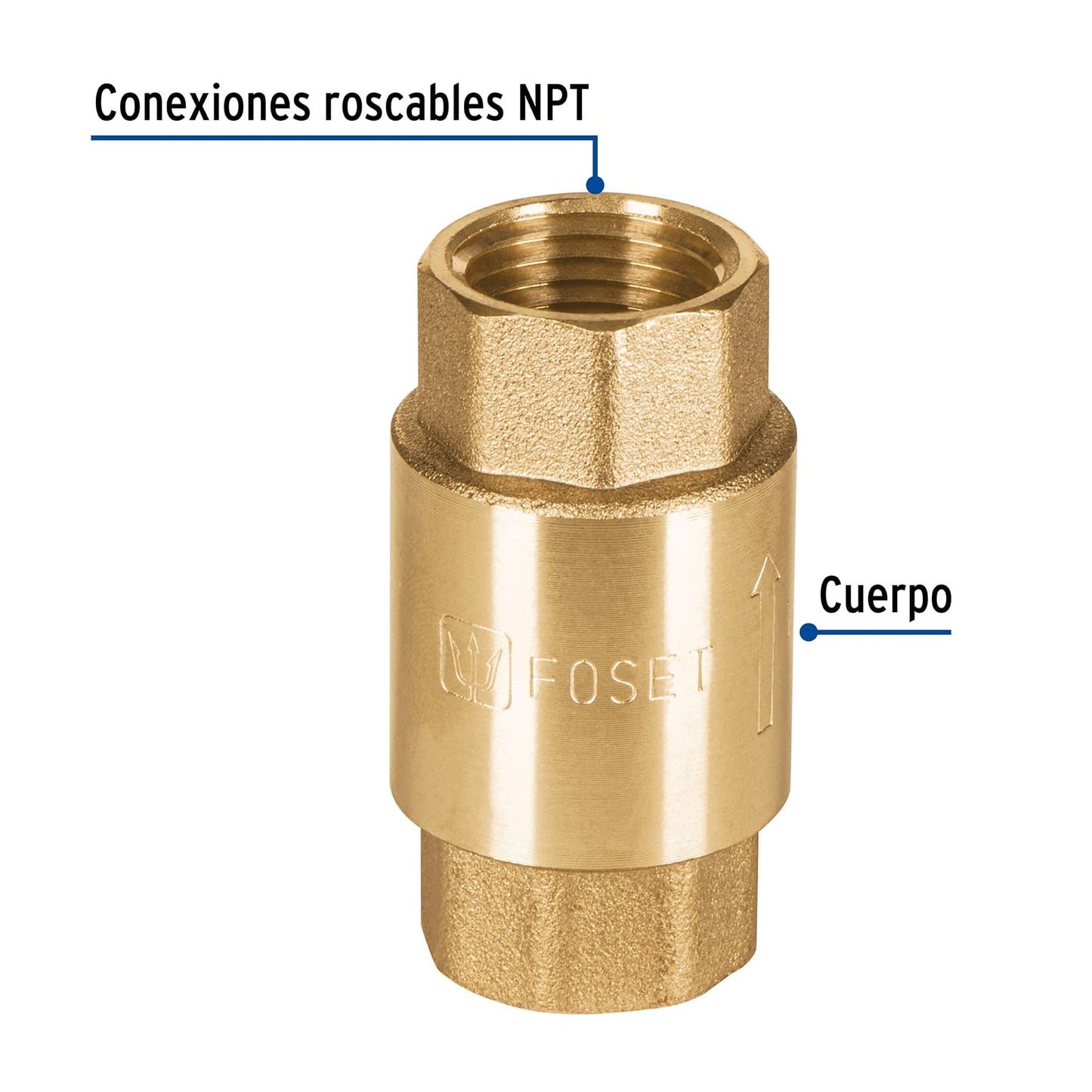 Valvula de retencion de laton de 1/2 49065 Foset Pieza