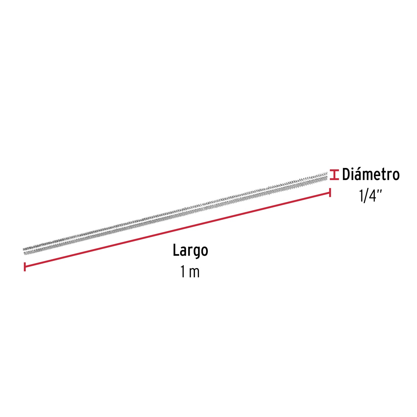 Varilla roscada 1/4 x 1m 42411 Fiero Pieza