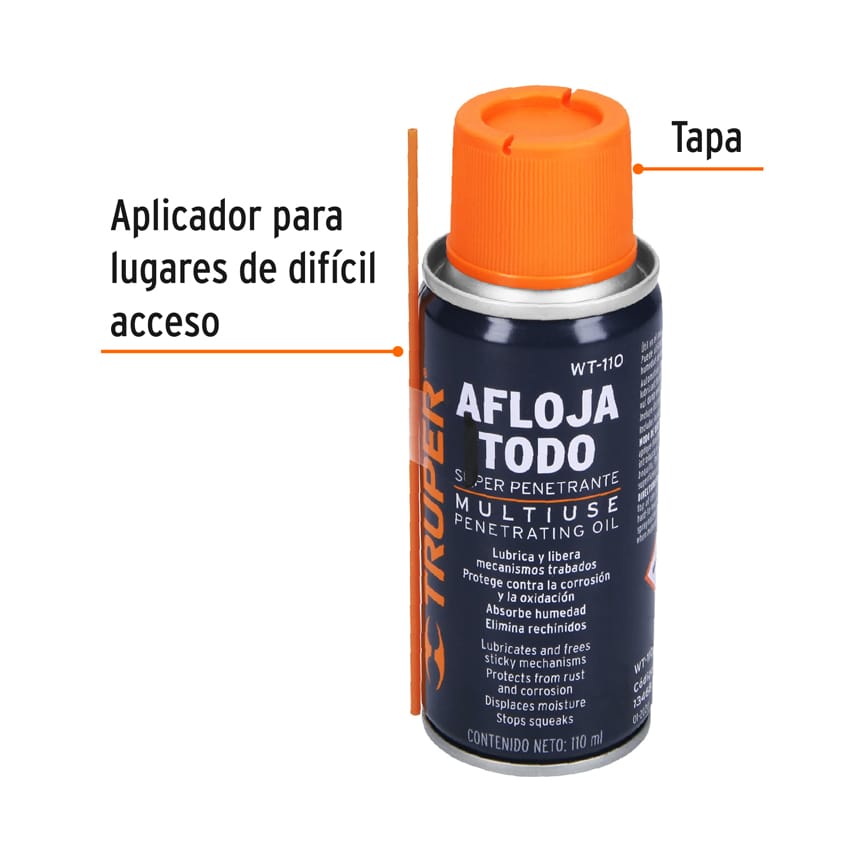 Aceite aflojatodo 40 oz 110 ml 13468 truper Pieza