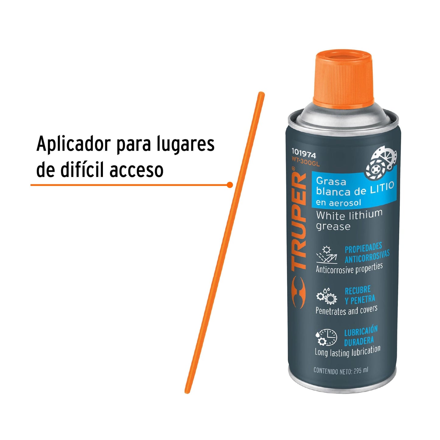 Grasa blanca de litio en aerosol 295 ml 101974 Truper Pieza