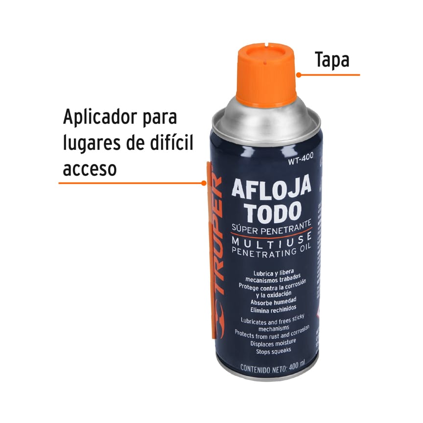 Aceite aflojatodo 140 oz 400 ml 13471 truper Pieza
