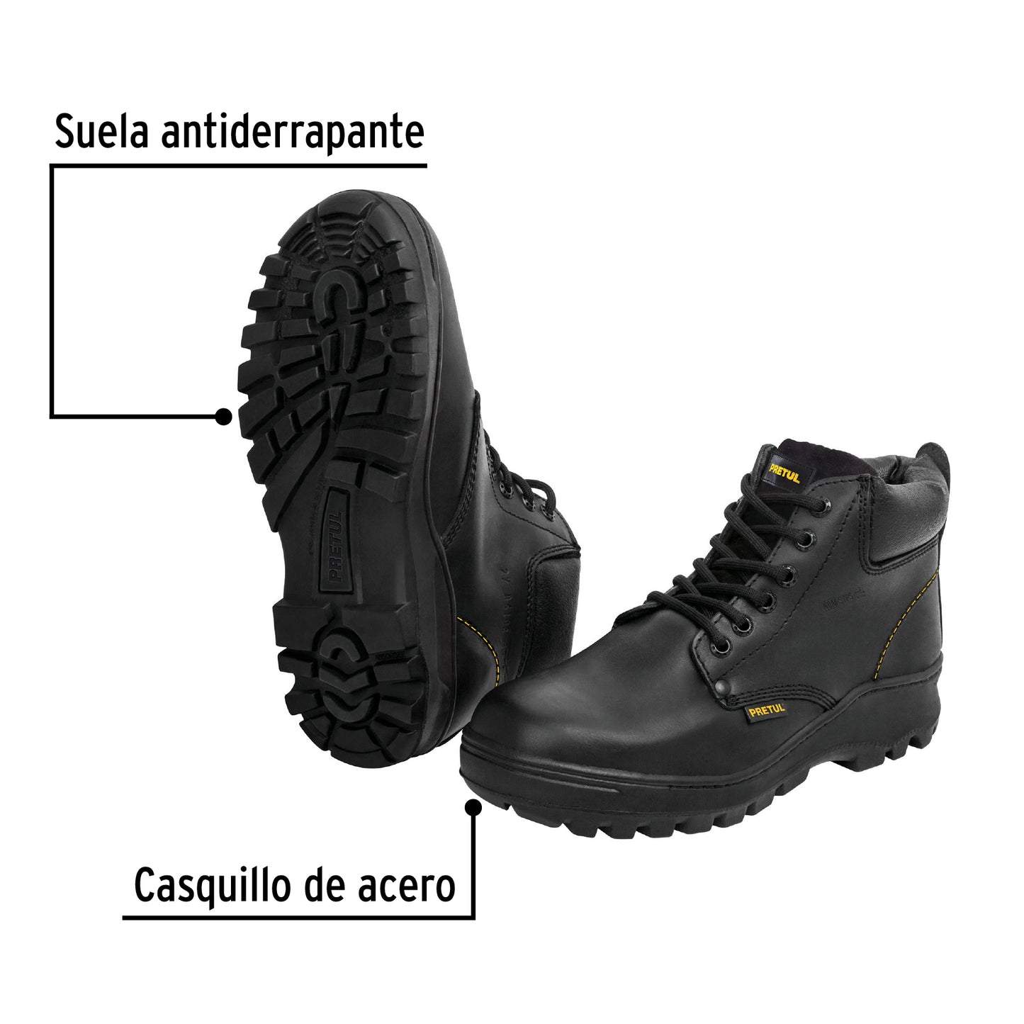 Zapatos con casco num 25 negro agujeta bicolor 25990 pretul Par