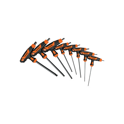 Juego 8 llaves hexagonales mm extralargas mango T, punta bola 100933 Truper