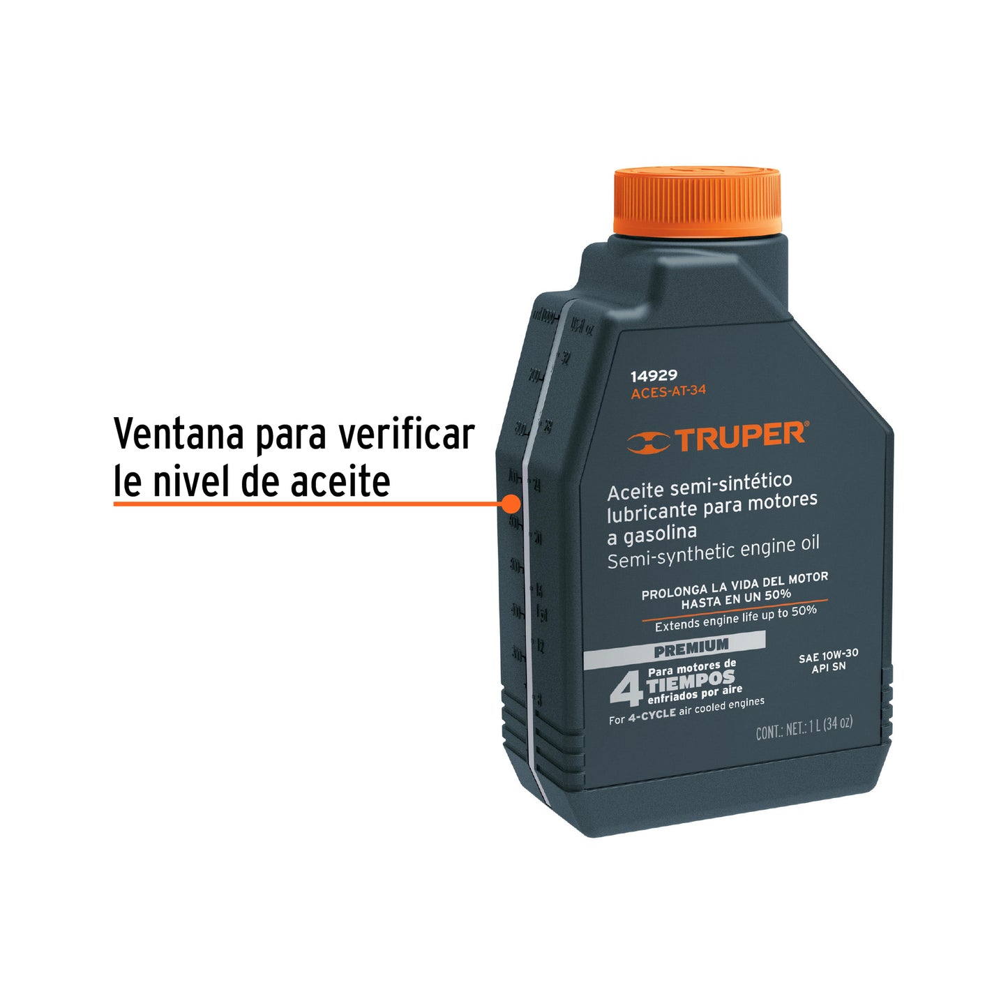 Aceite sintetico 4 tiempos 1000 ml 34 Oz 14929 truper Pieza