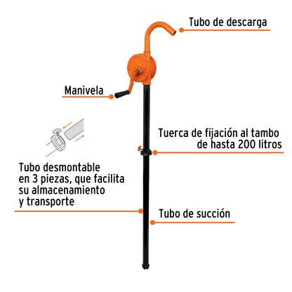 Bomba extractora de aceites con manivela Truper 10067 Pieza