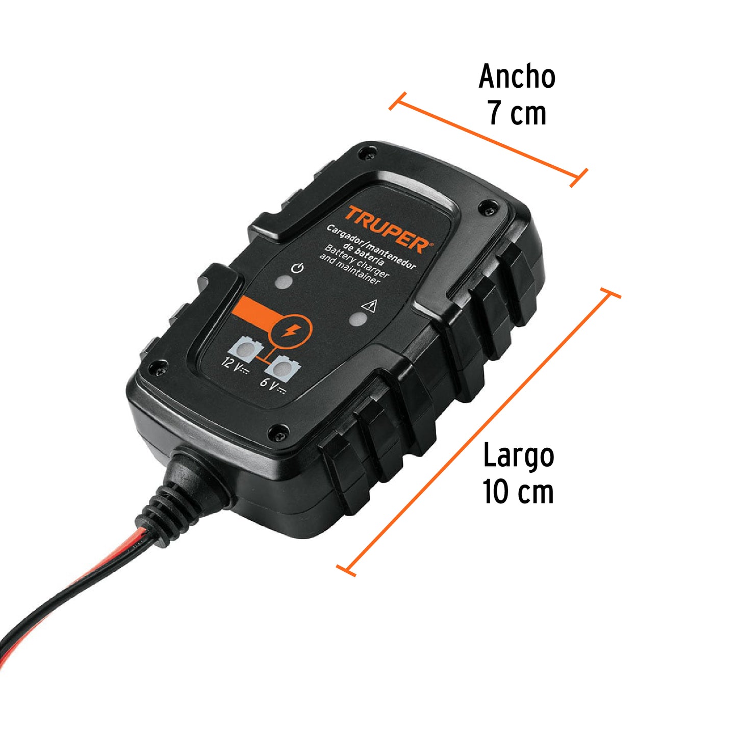 Cargador de 1 amp para baterias de 6 y 12 volts 101610 truper Pieza